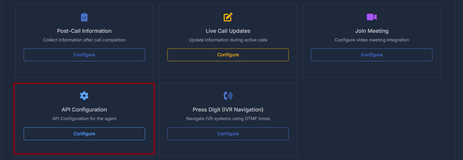 API configuration list