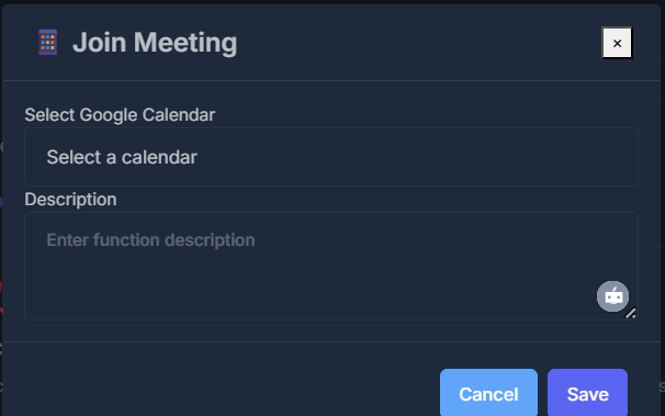 Join Meeting description and Save