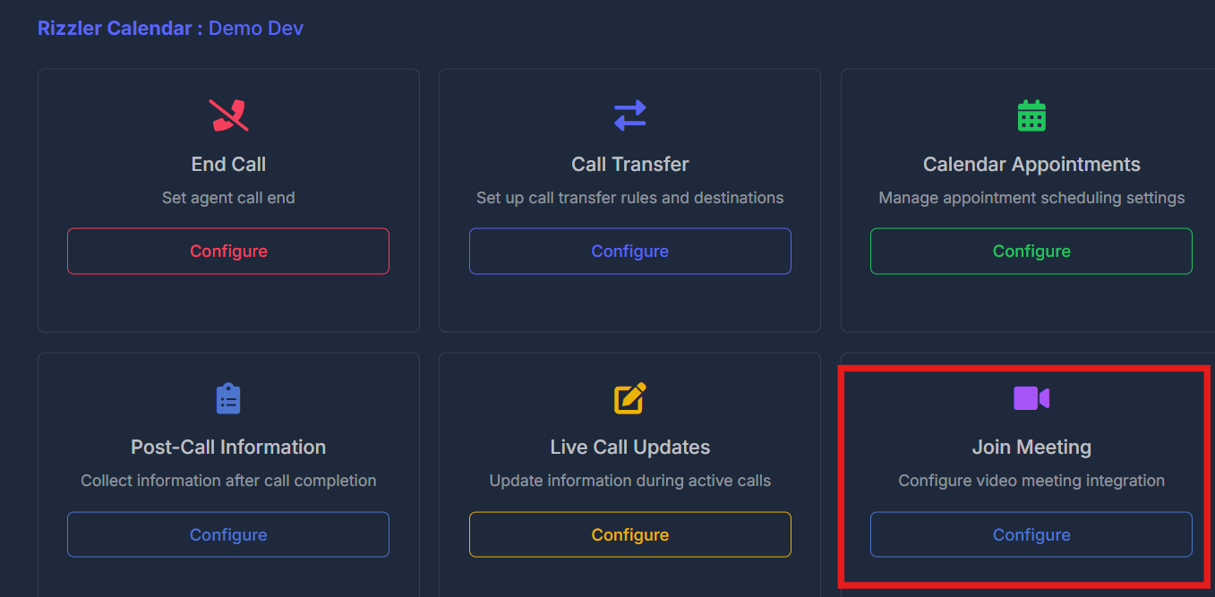 Join Meeting Google Calendar selection