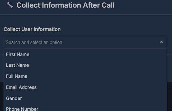 Collect user information multi-select