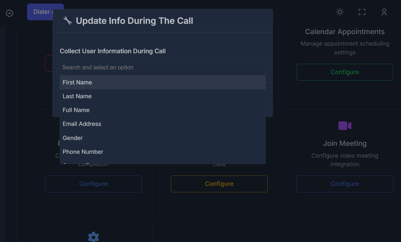 Select fields for live updates