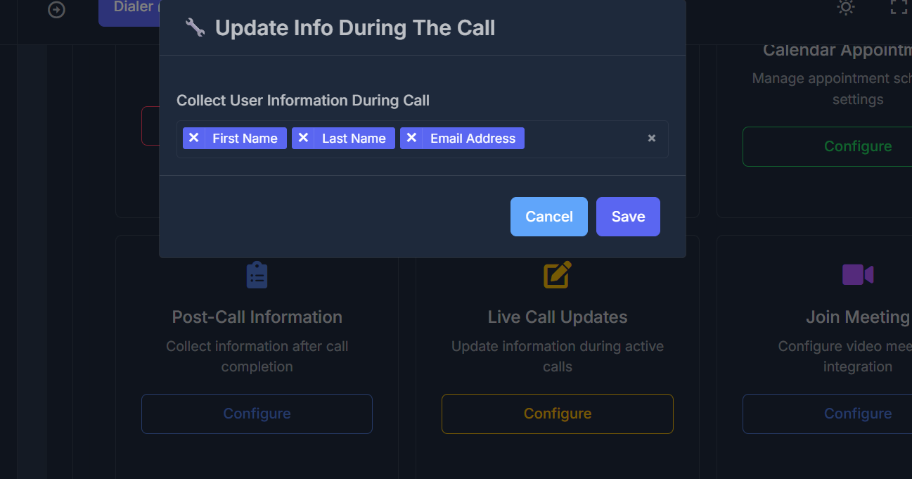 Live update save and related controls