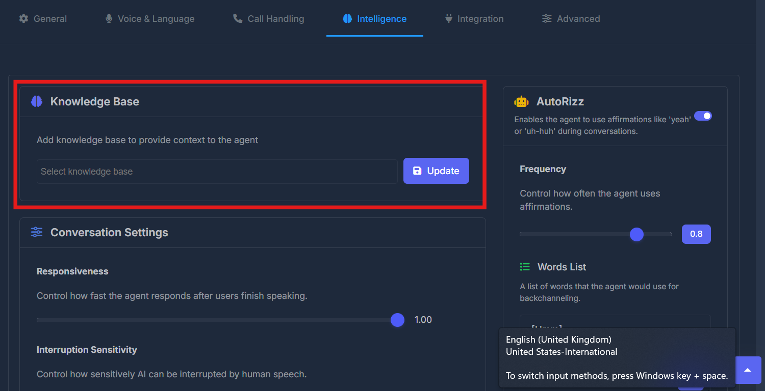 Knowledge Base selection and Update