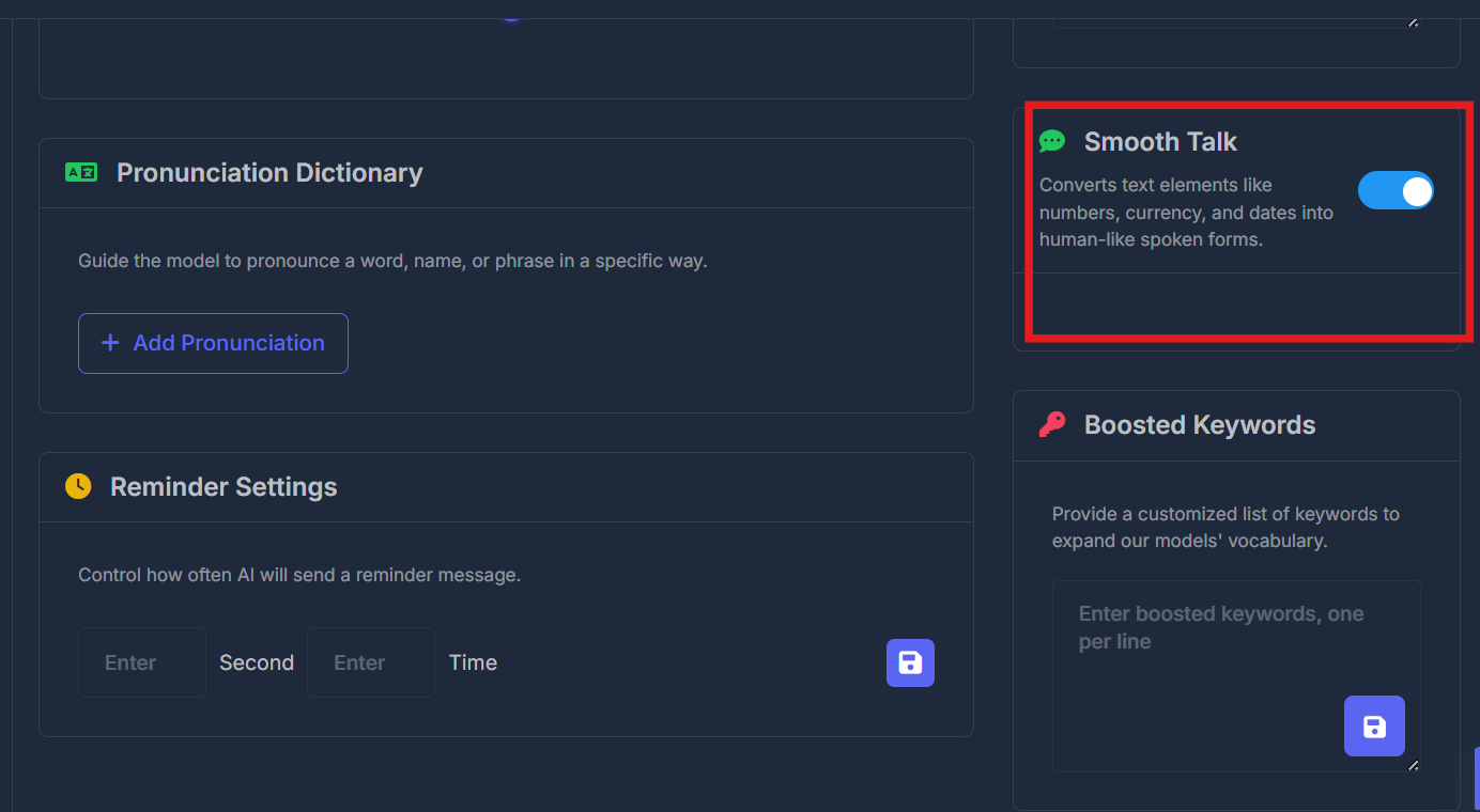 Smooth Talk toggle