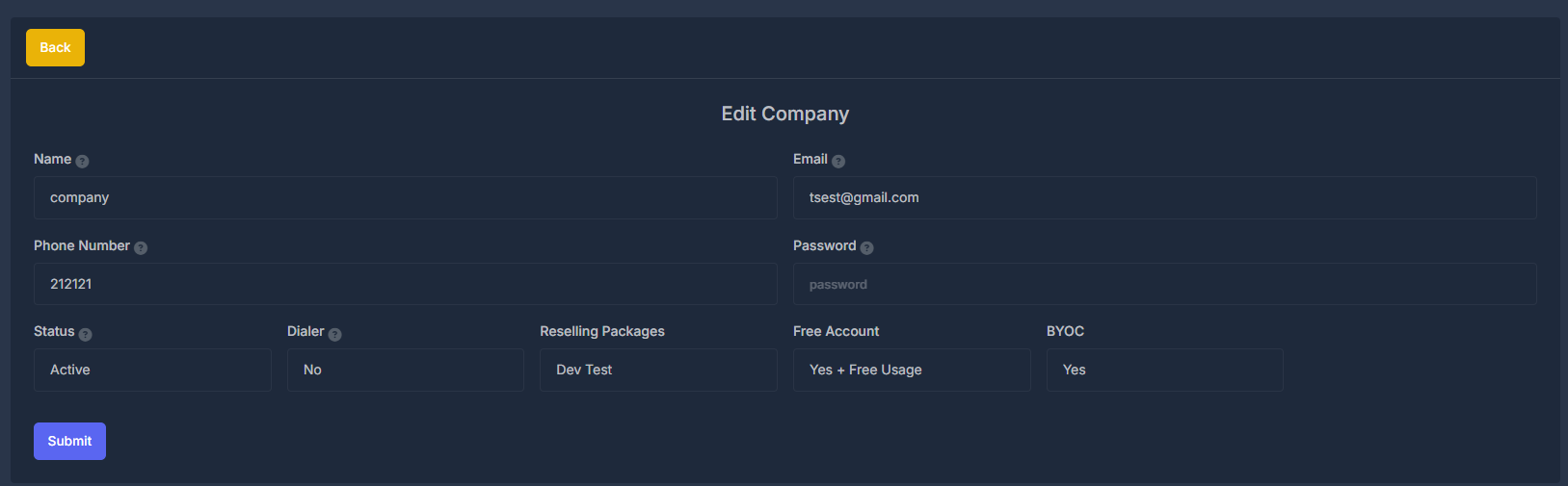 Edit Company Form