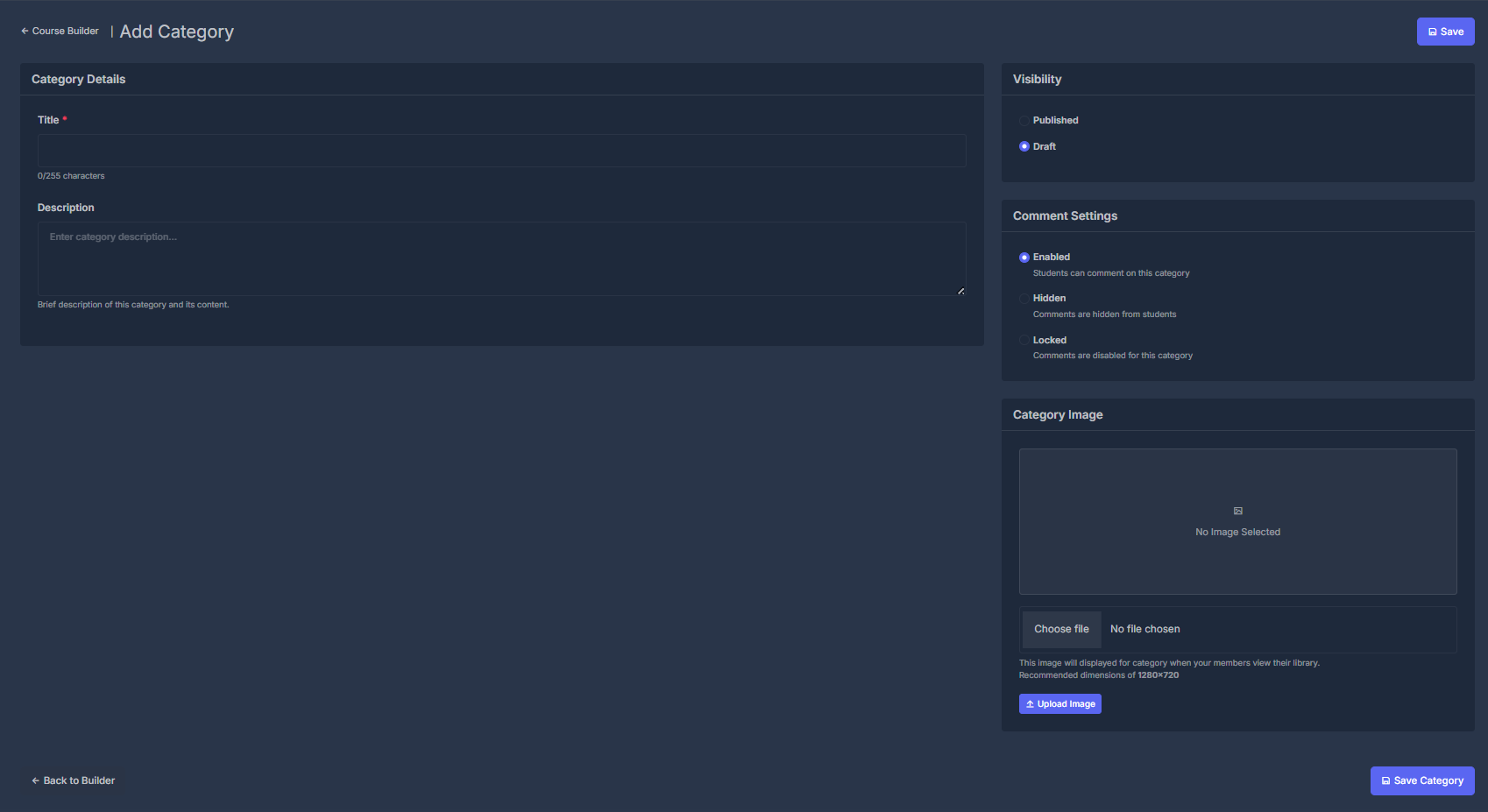 Add Category Interface