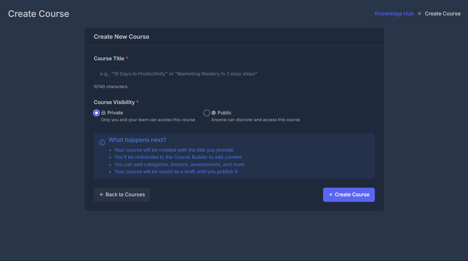 Create Course Form