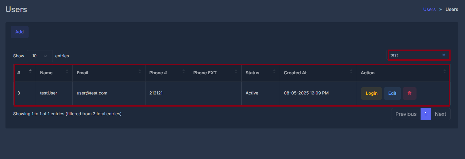 User Management Workflow